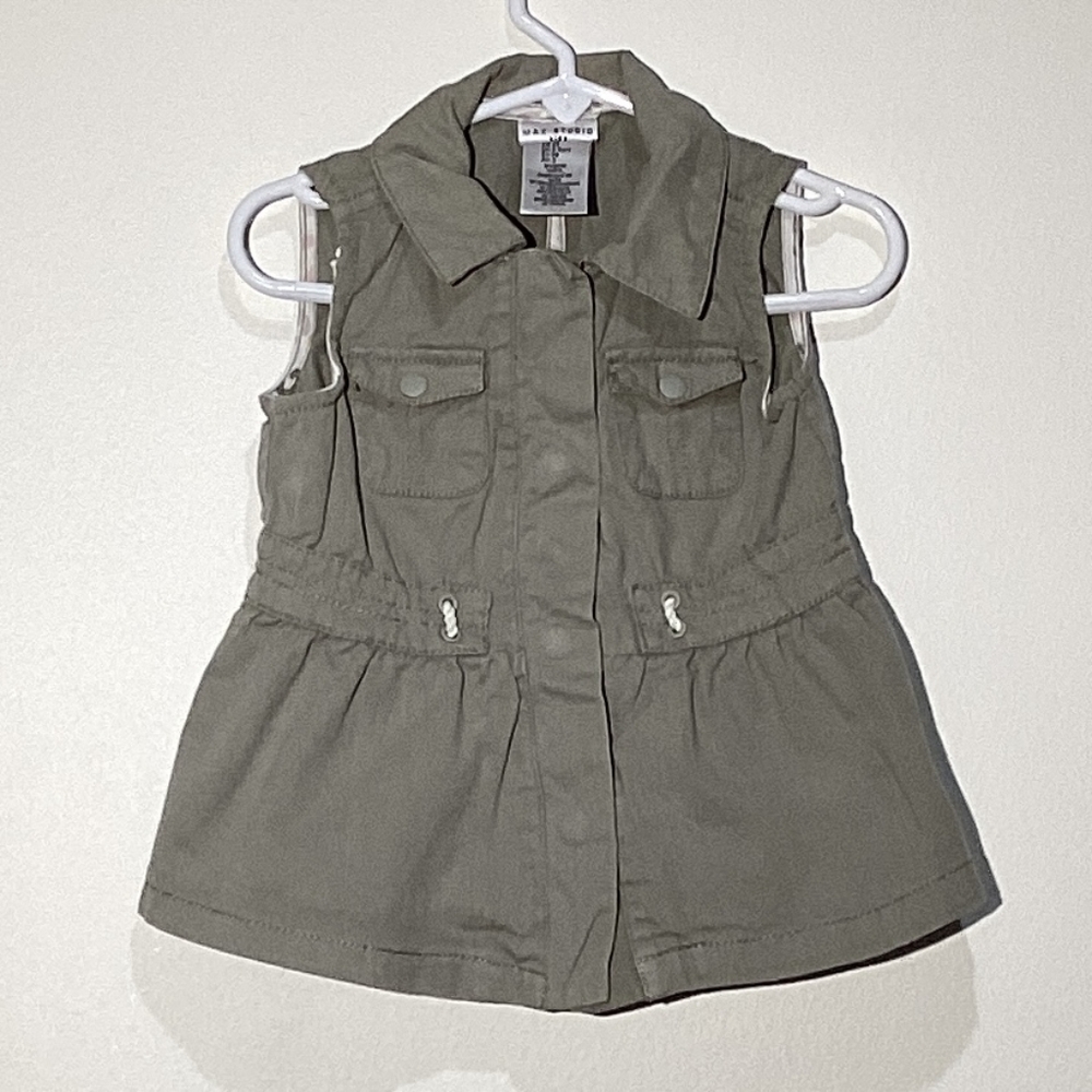 Max Studio Girls Toddler Green Jacket Vest